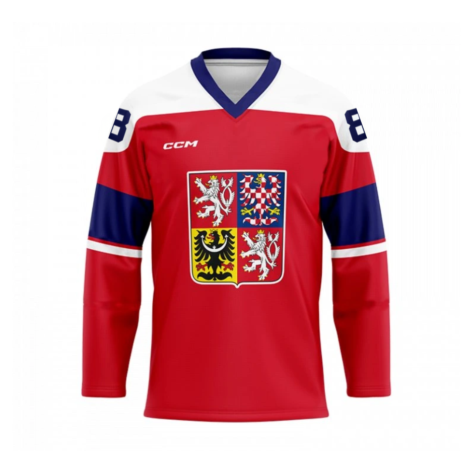 CCM Reprezentačný dres CCM ZOH bez reklám čirveny Pastrňák, Senior, čierveny, L