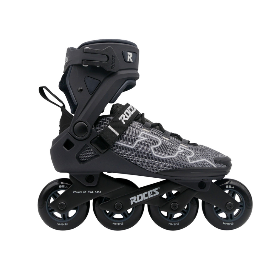 Roces Kolečkové brusle Roces R-EVO 84 Black/Asphalt, 7.0, 41, 4x, 84