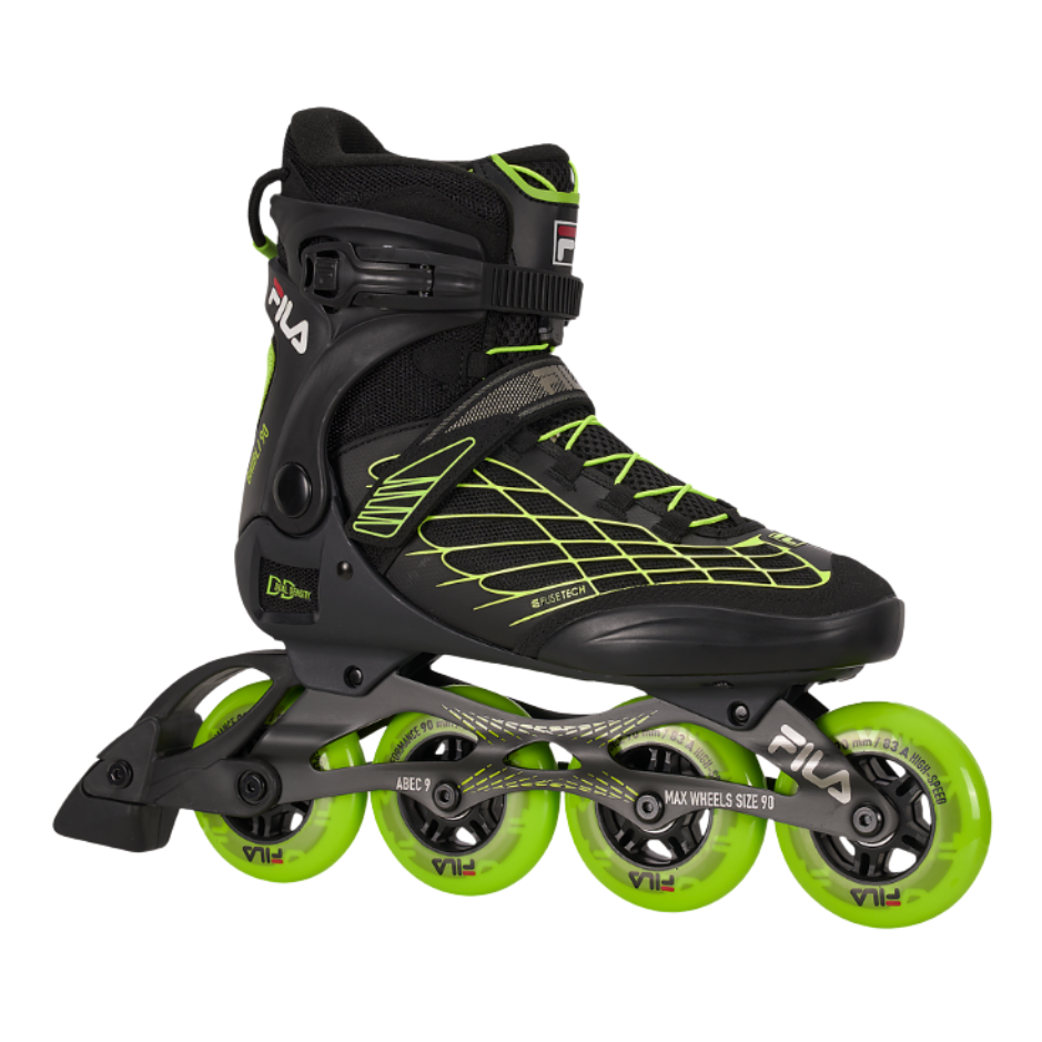 Fila Kolečkové brusle Fila Ghibli 90 Black/Lime, 12.0, 47, 4x, 90