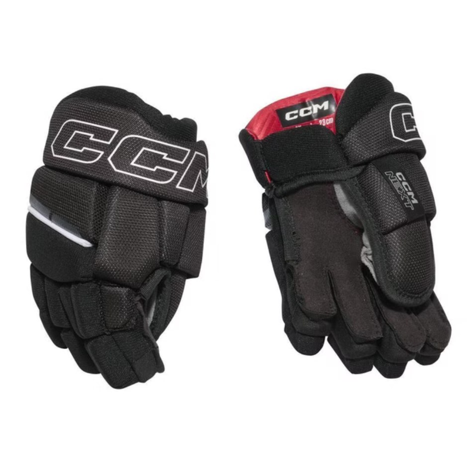 CCM Hokejové rukavice CCM Next S26 YTH, Dětská, 8", červená-bílá