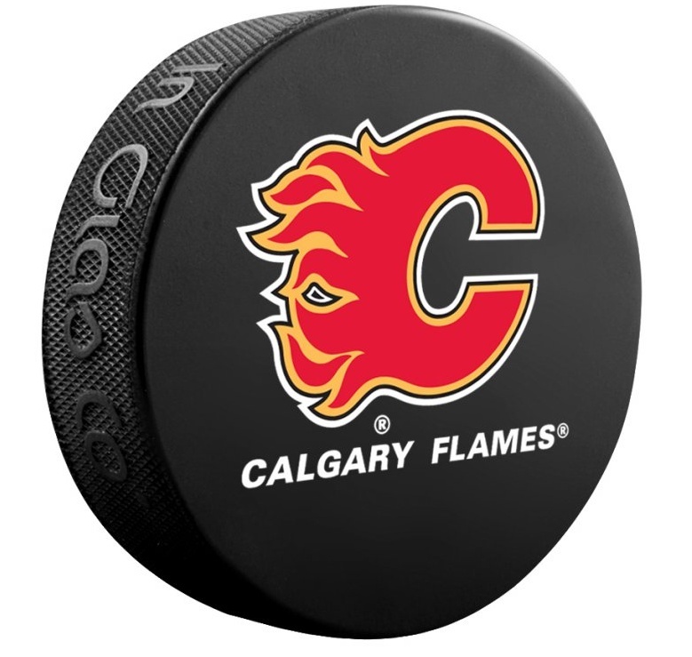 Fanouškovský puk NHL Logo Blister (1ks), Calgary Flames