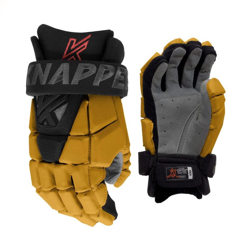 Knapper Hokejbalové rukavice Knapper AK5 JR, Junior, zlatá, 12"