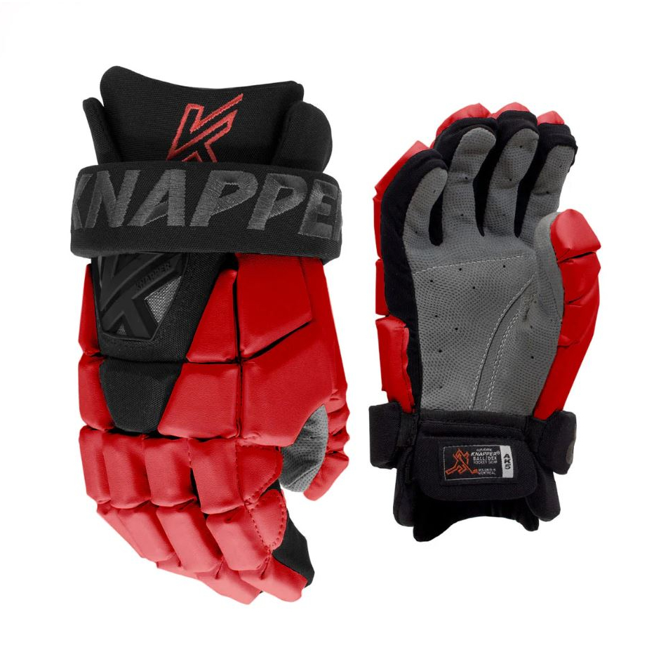 Knapper Hokejbalové rukavice Knapper AK5 JR, Junior, červená, 12"