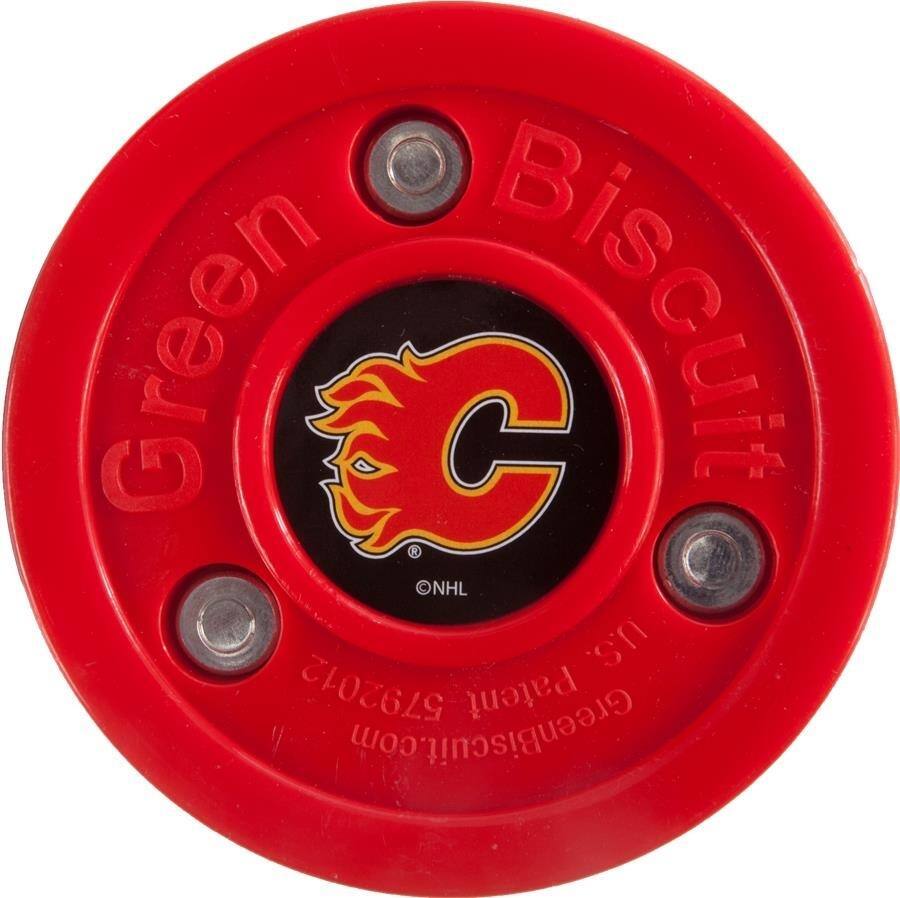 Puk Green Biscuit NHL Calgary Flames