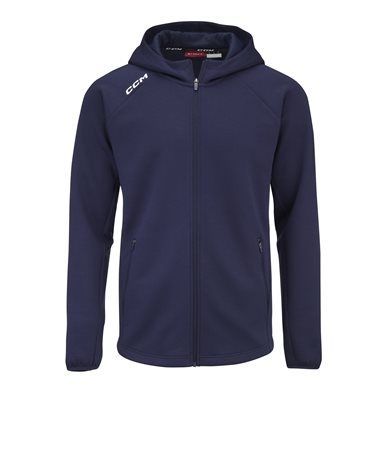 CCM Mikina CCM Locker Room Full Zip Hoodie 2022 SR, Senior, XXL, tmavo modrá