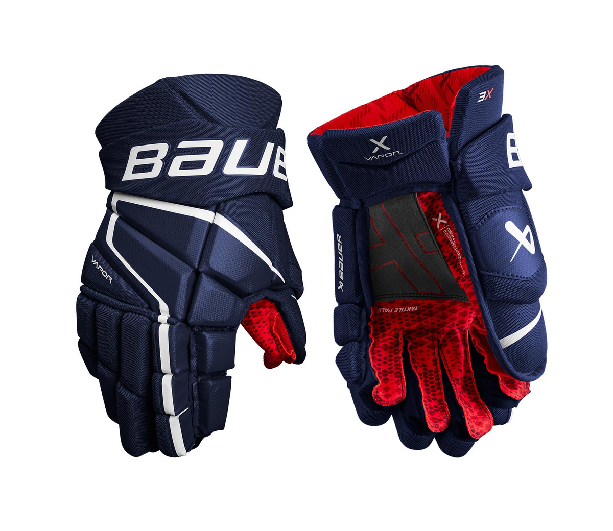 Bauer Rukavice Bauer Vapor 3X S22 INT, Intermediate, 12", tmavo modrá