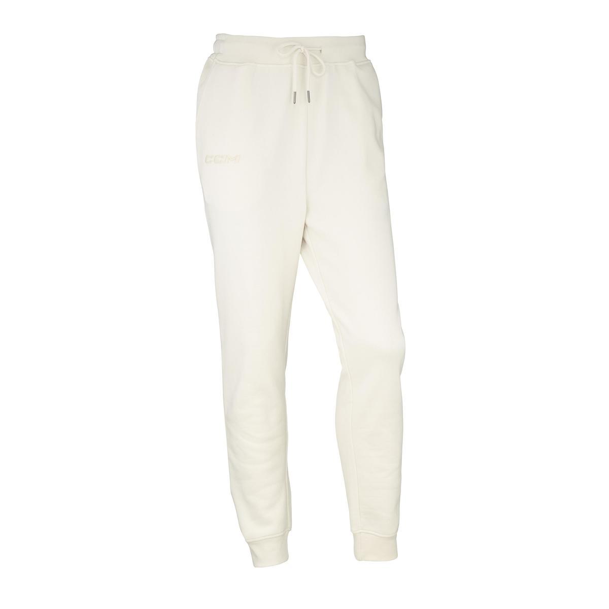 Kalhoty CCM Core Fleece Cuffed Jogger YTH, krémová, Dětská, XL