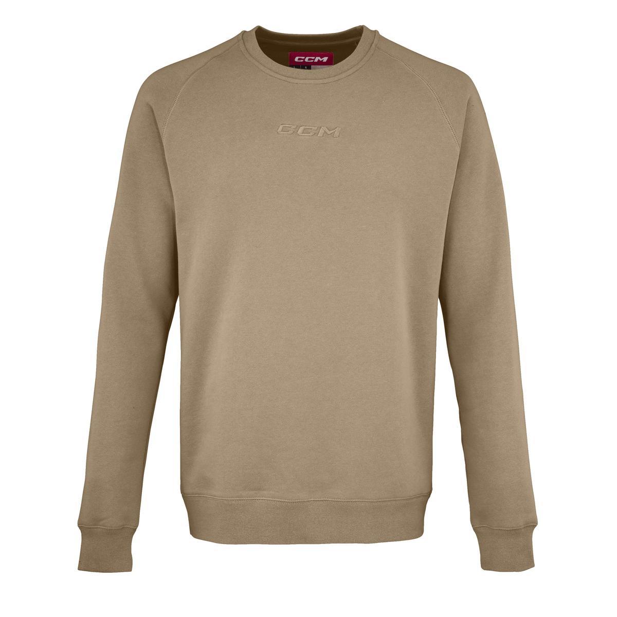 CCM Mikina CCM Core Fleece Crew SR, béžová, Senior, S