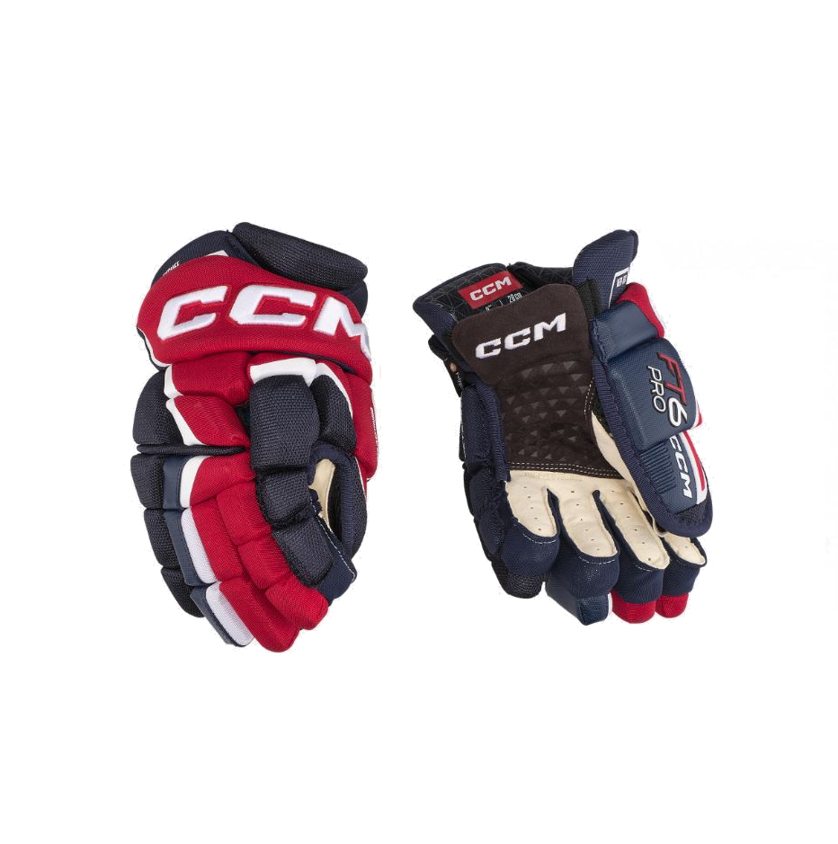 CCM Rukavice CCM Jetspeed FT6 Pro JR, tmavo modrá-červená-biela, Junior, 11"
