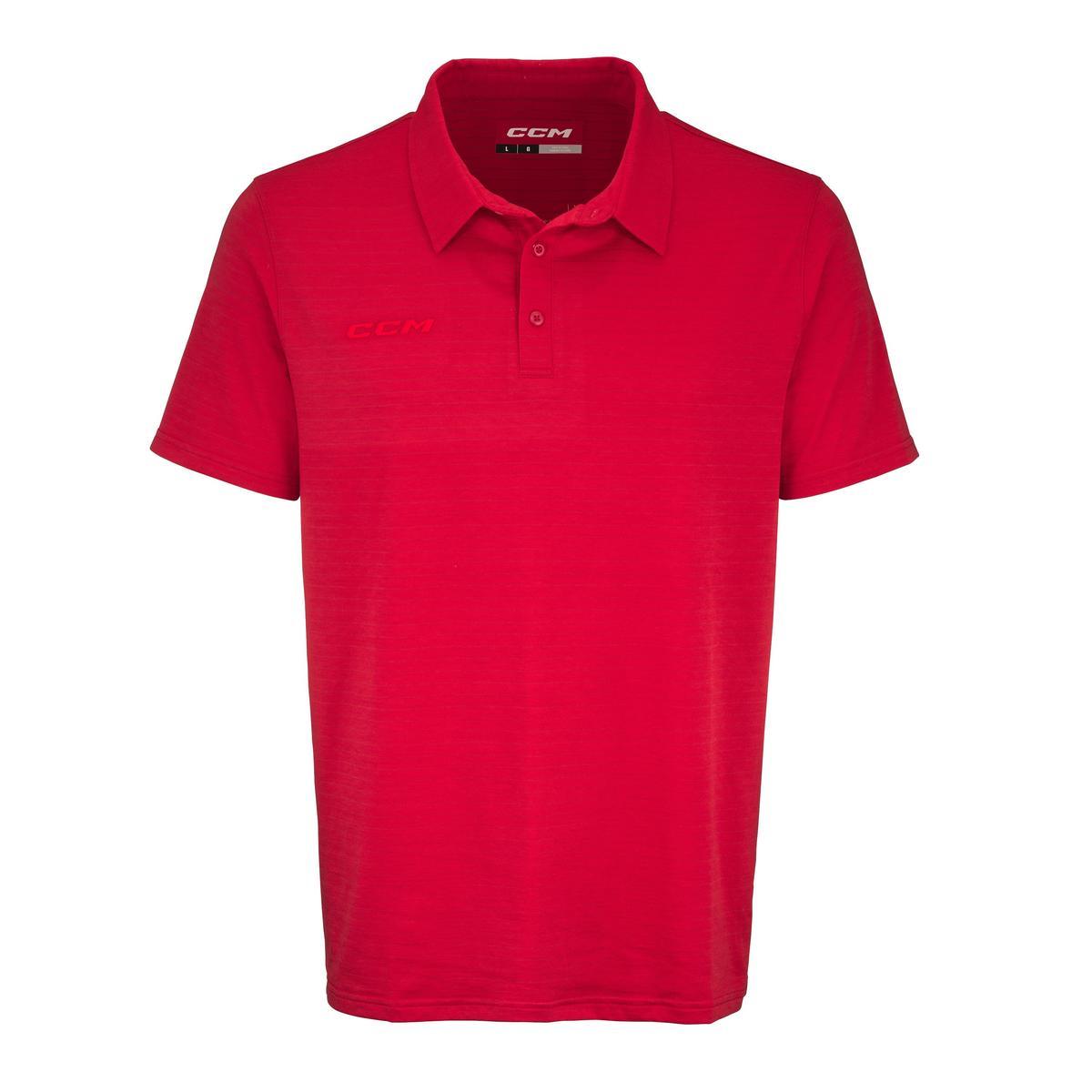 CCM Tričko CCM Fitted Polo SR, šedá, Senior, M