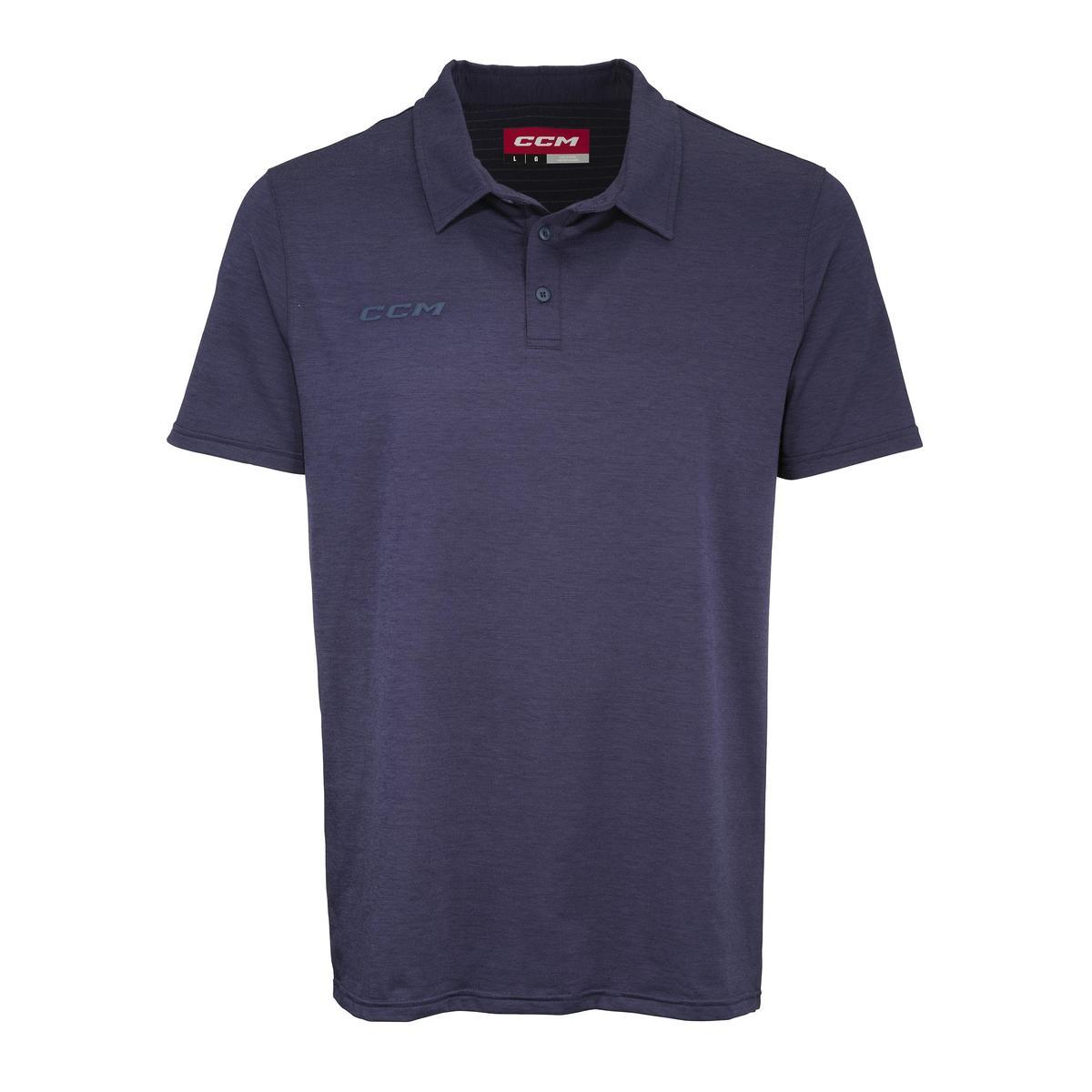 CCM Tričko CCM Fitted Polo SR, tmavo modrá, Senior, L