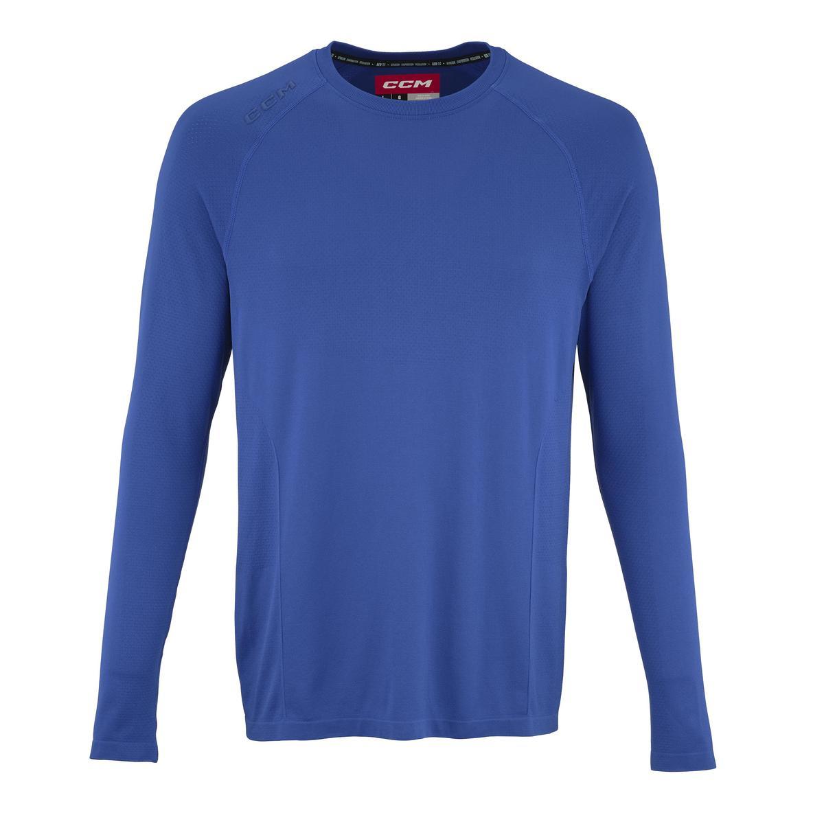 CCM Tričko s dlhým rukávom CCM Premium Training Tee SR, modrá, Senior, L