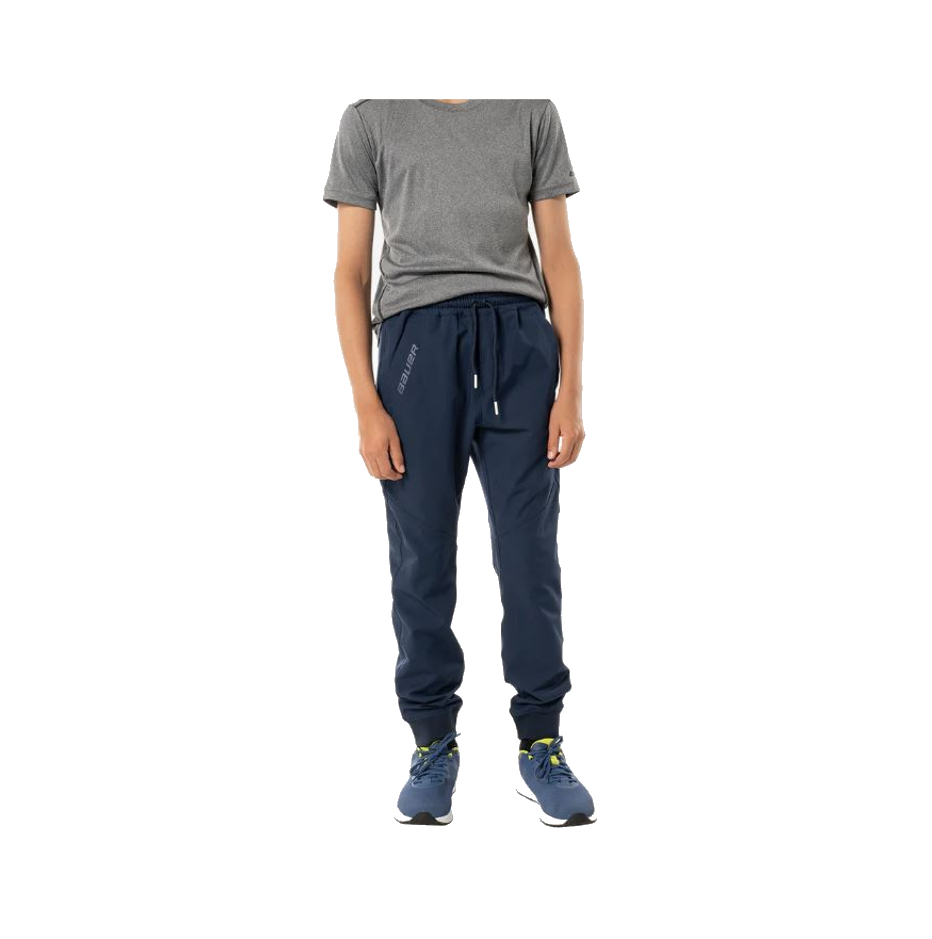 Bauer Nohavice Bauer Team Woven Jogger YTH, Detská, tmavo modrá, XXS