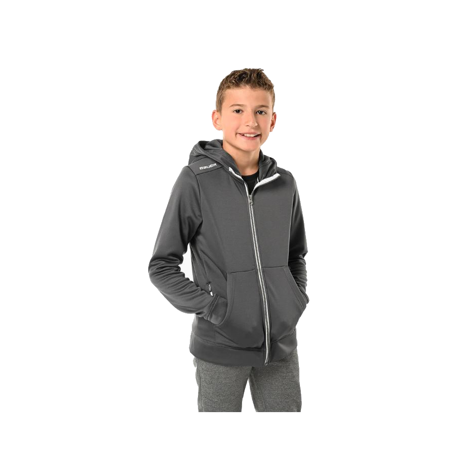 Bauer Mikina Bauer Team Fleece Zip YTH, Detská, šedá, L