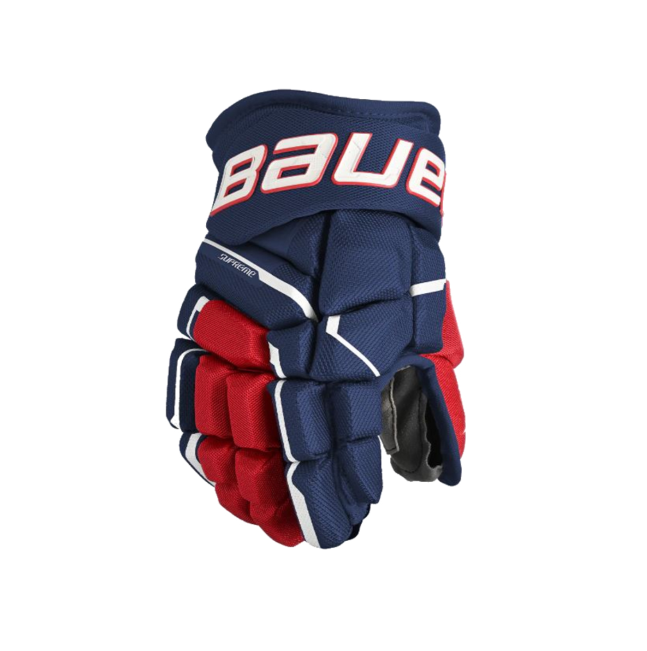 Bauer Rukavice Bauer Supreme Mach S23 JR, Junior, tmavo modrá-červená-biela, 10"