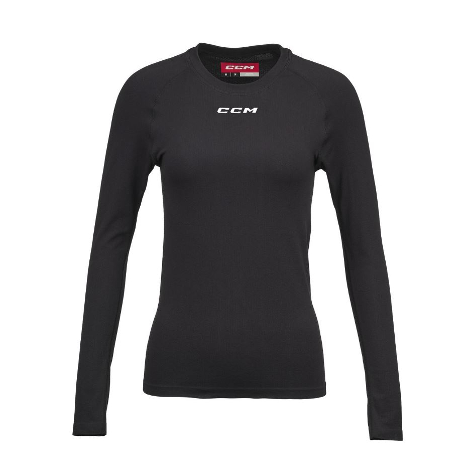 CCM Dámske tričko CCM Women's Long Sleeve Training Tee SR, Senior, XS, čierna