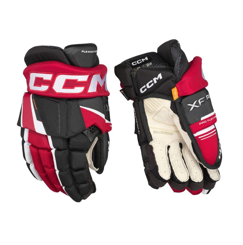 CCM Rukavice CCM Tacks XF Pro JR, Junior, 12", čierna-červená-biela