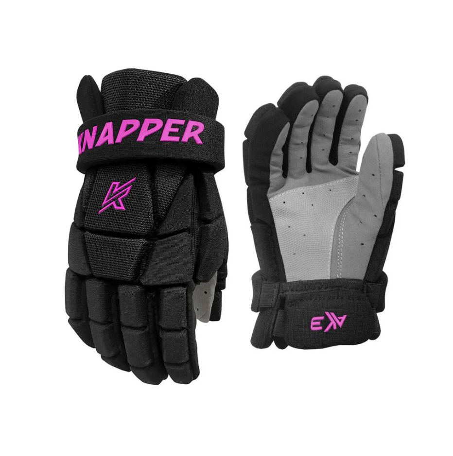 Knapper Hokejbalové rukavice Knapper AK3 S24 SR, Senior, čierna- ružová, 13"