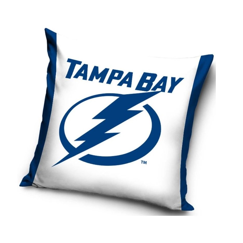 TipTrade Velúrový Vankúš NHL 40x40cm, Tampa Bay Lightning