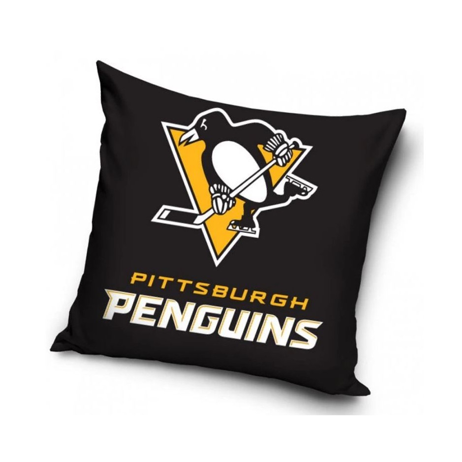TipTrade Velúrový Vankúš NHL 40x40cm, Pittsburgh Penguins