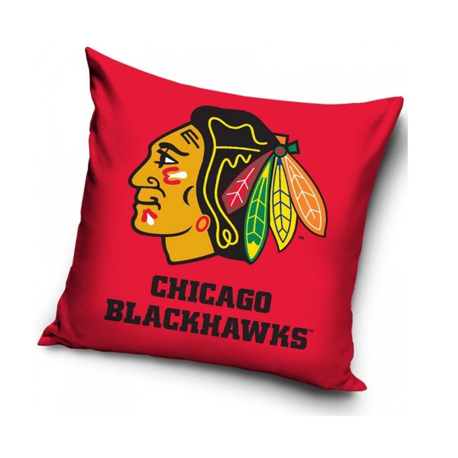 TipTrade Velúrový Vankúš NHL 40x40cm, Chicago Blackhawks