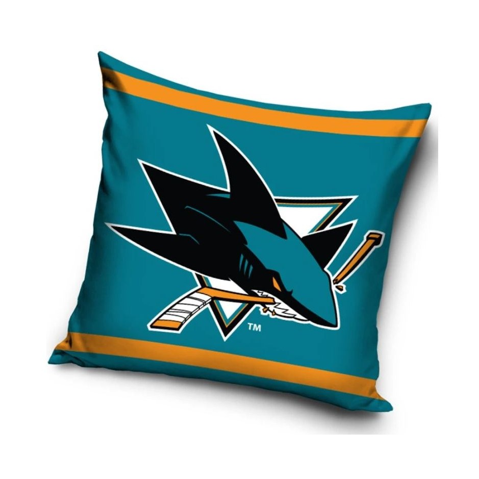 TipTrade Velúrový Vankúš NHL 40x40cm, San Jose Sharks