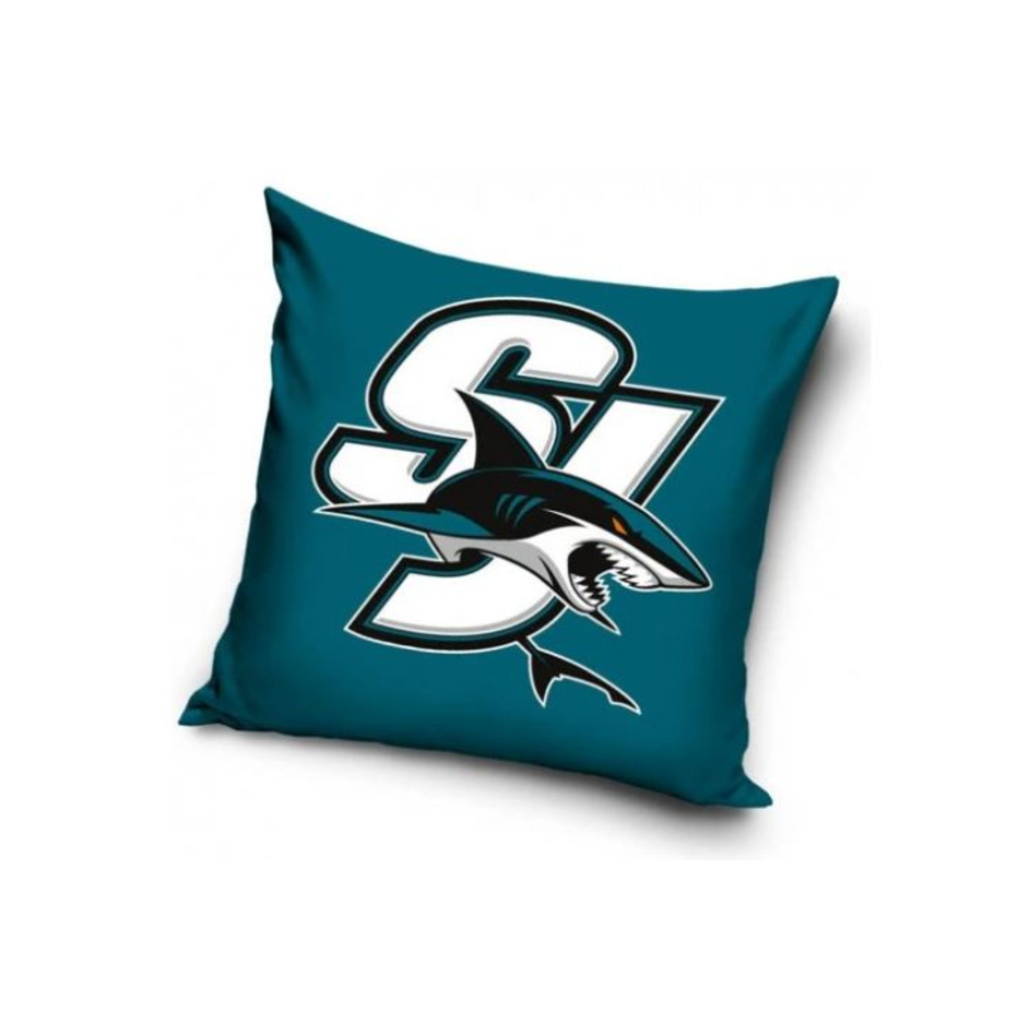 TipTrade Velurový Polštář NHL Color 40x40cm, San Jose Sharks