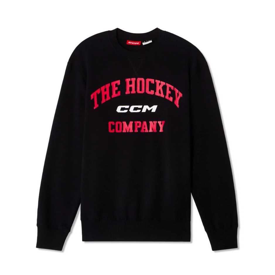 CCM Mikina CCM Athleisure Fleece Crewneck YTH, čierna, Dětská, XS