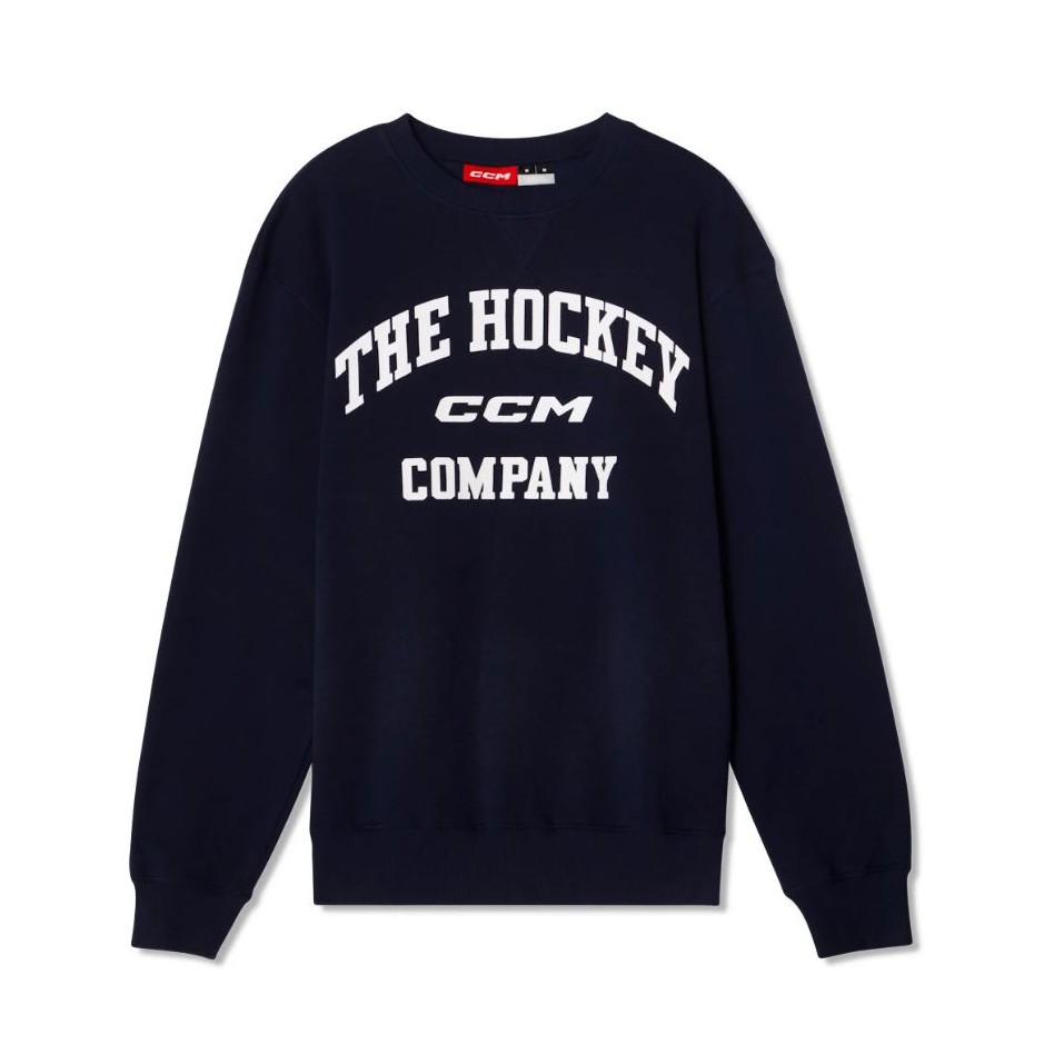 CCM Mikina CCM Athleisure Fleece Crewneck YTH, tmavo modrá, Detská, XS