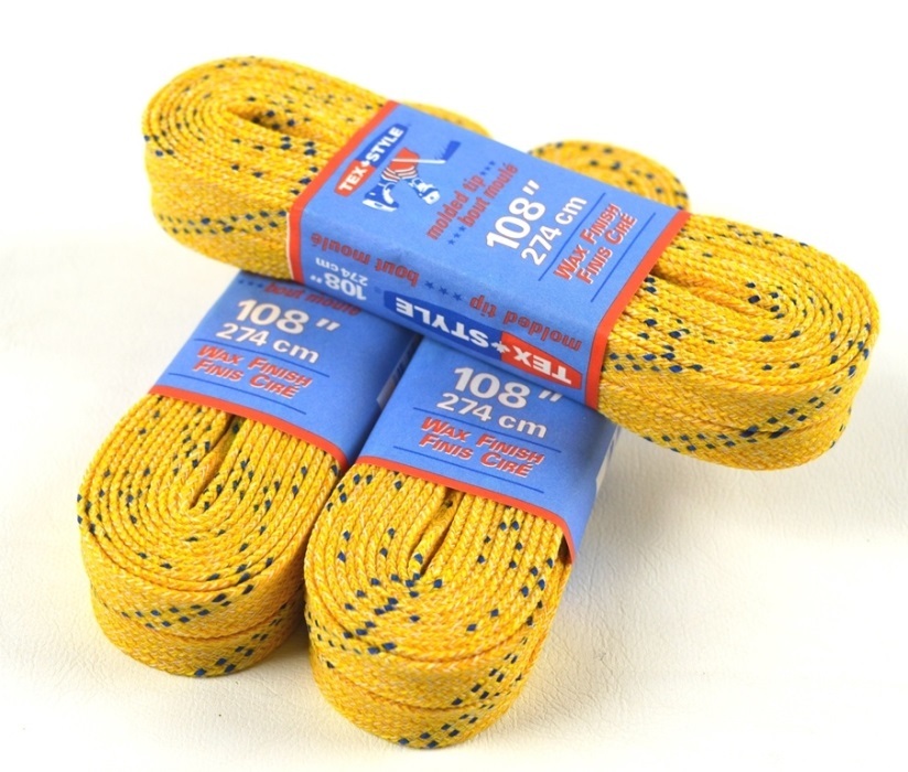 Voskované tkaničky Tex-Style 244 cm, žlutá, 96"