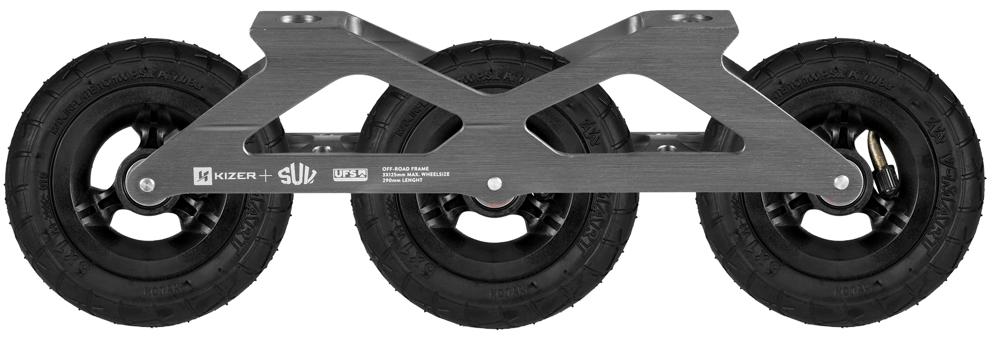 Powerslide Podvozky Kizer SUV 125 Complete, strieborná, 3x, 125, 295mm