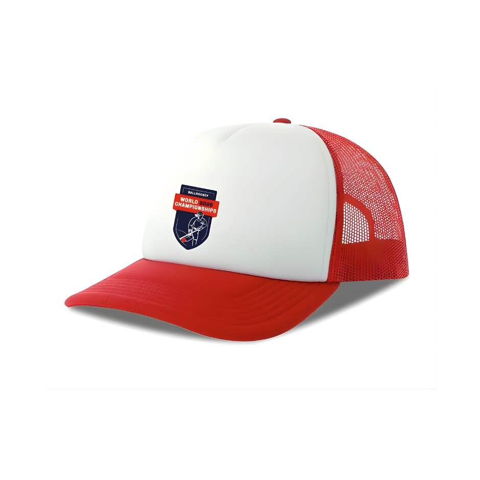 BallHockey World Champion Kšiltovka BallHockey World Championships 2026, Senior, červená/bílá