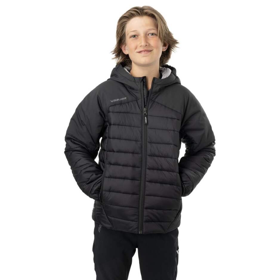 Bauer Bunda Bauer Team Puffer Jacket YTH, Dětská, L, černá