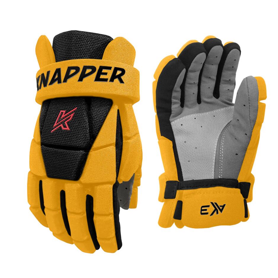Knapper Hokejbalové rukavice Knapper AK3 v2 YTH, žlutá, Dětská, 8"