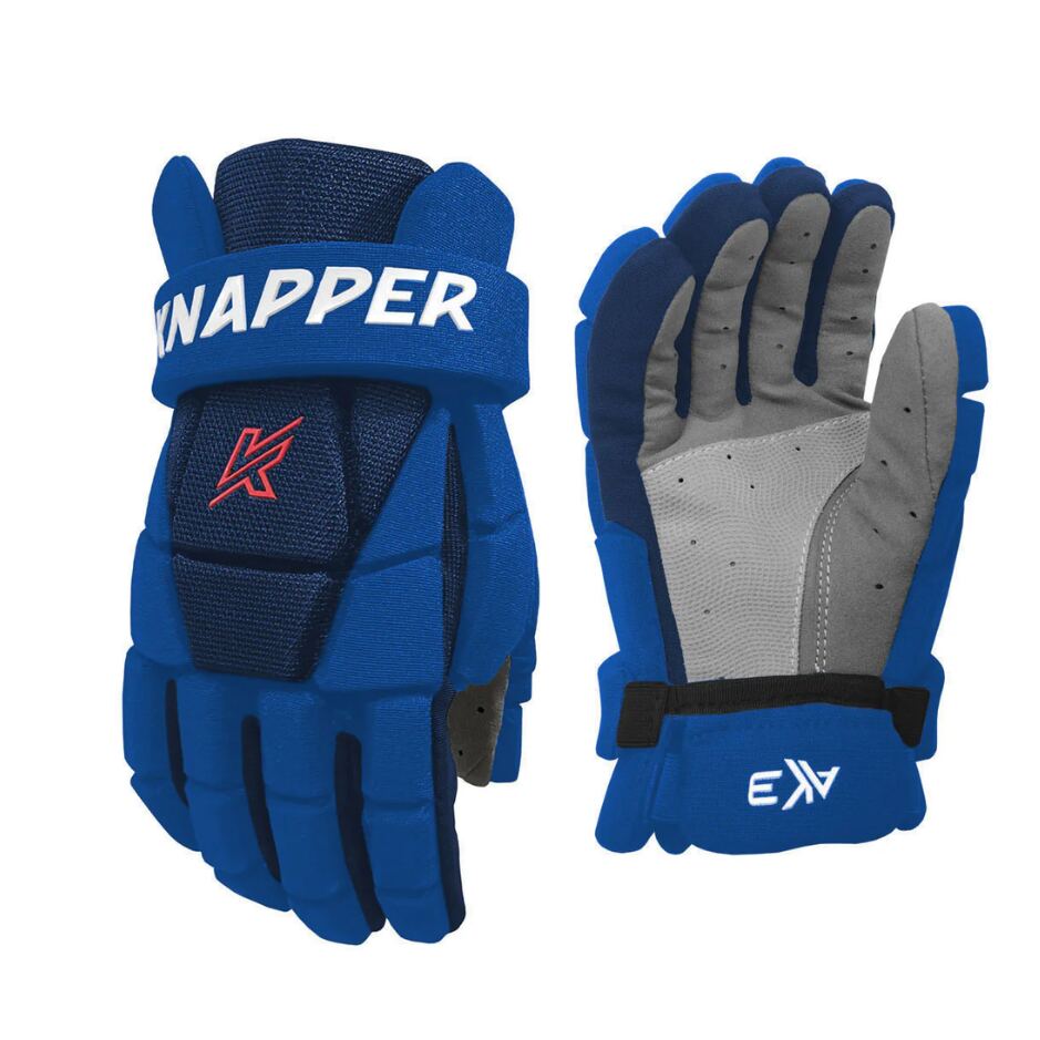 Knapper Hokejbalové rukavice Knapper AK3 v2 YTH, modrá, Dětská, 8"
