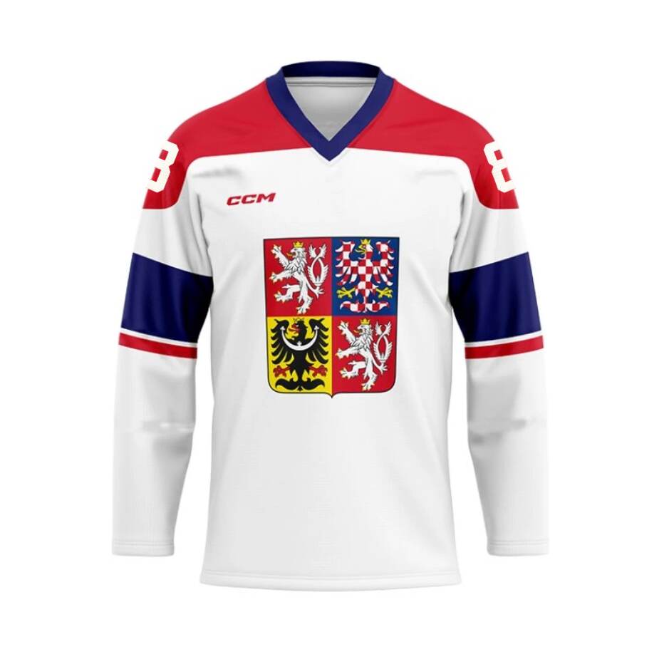 CCM Reprezentační dres CCM ZOH bez reklam bílý Pastrňák, Senior, bílá, S