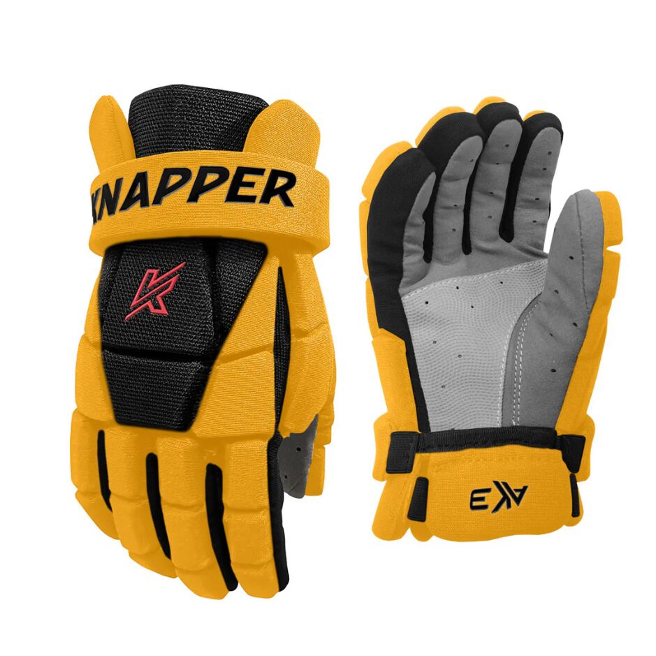 Knapper Hokejbalové rukavice Knapper AK3 v2 SR, Senior, žlutá, 16"