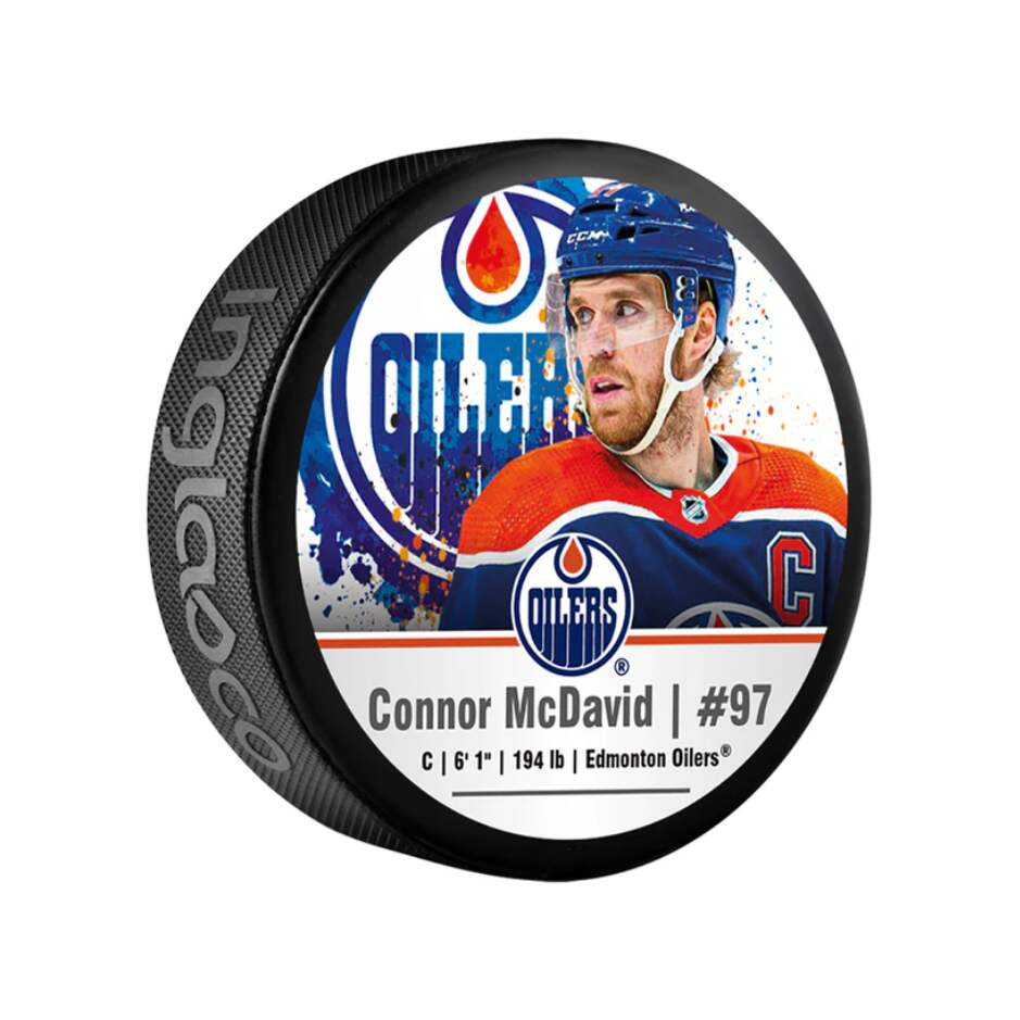 InGlasCo Fanouškovský puk NHL Stitch Blister Connor McDavid (1ks), Edmonton Oilers