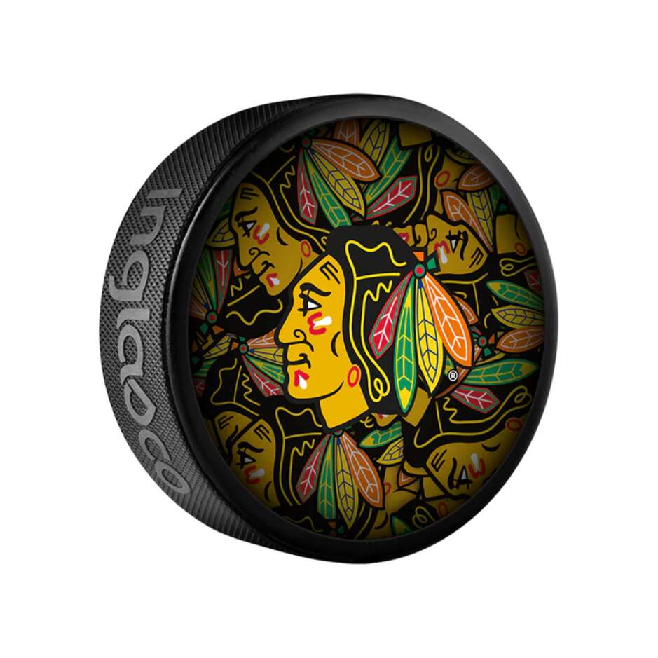 InGlasCo Fanouškovský puk NHL Clone Blister (1ks), Chicago Blackhawks