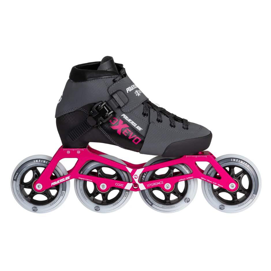 Powerslide Dětské Kolečkové Brusle Powerslide Triple X Evo Hot Pink, 34-37, 4x, 90