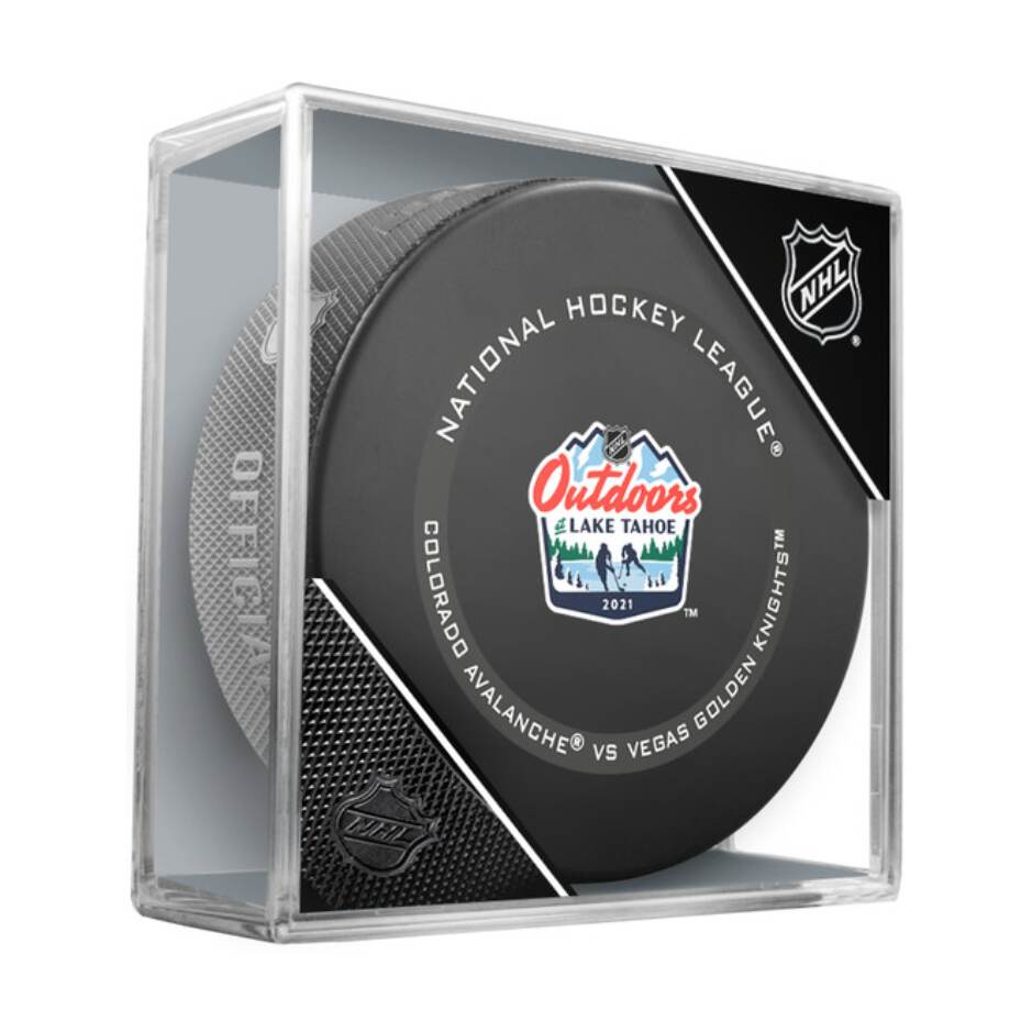 InGlasCo Fanouškovský puk NHL Lake Tahoe Official Game Puck (1ks), Vegas Golden Knights-Colorado Avalanche