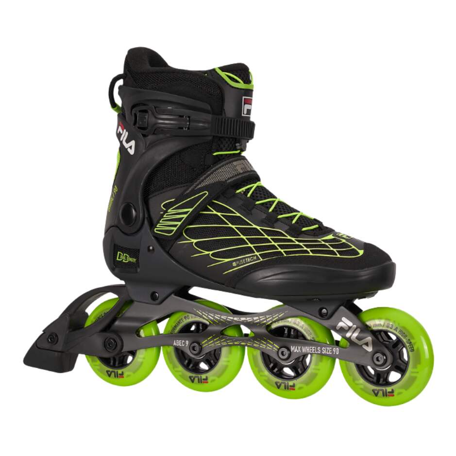 Fila Kolečkové brusle Fila Ghibli 90 Black/Lime, 8.5, 42.5, 4x, 90