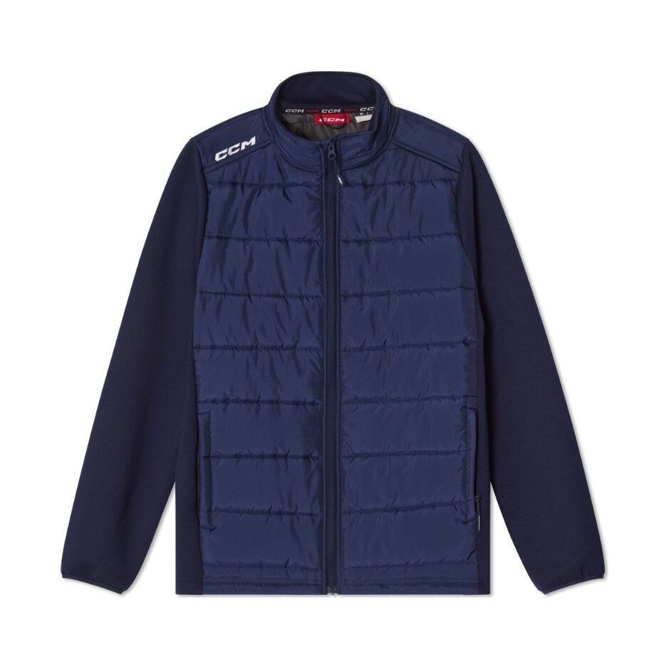 CCM Bunda CCM Team Hybrid Quilted Jacket YTH, Dětská, XS, tmavě modrá