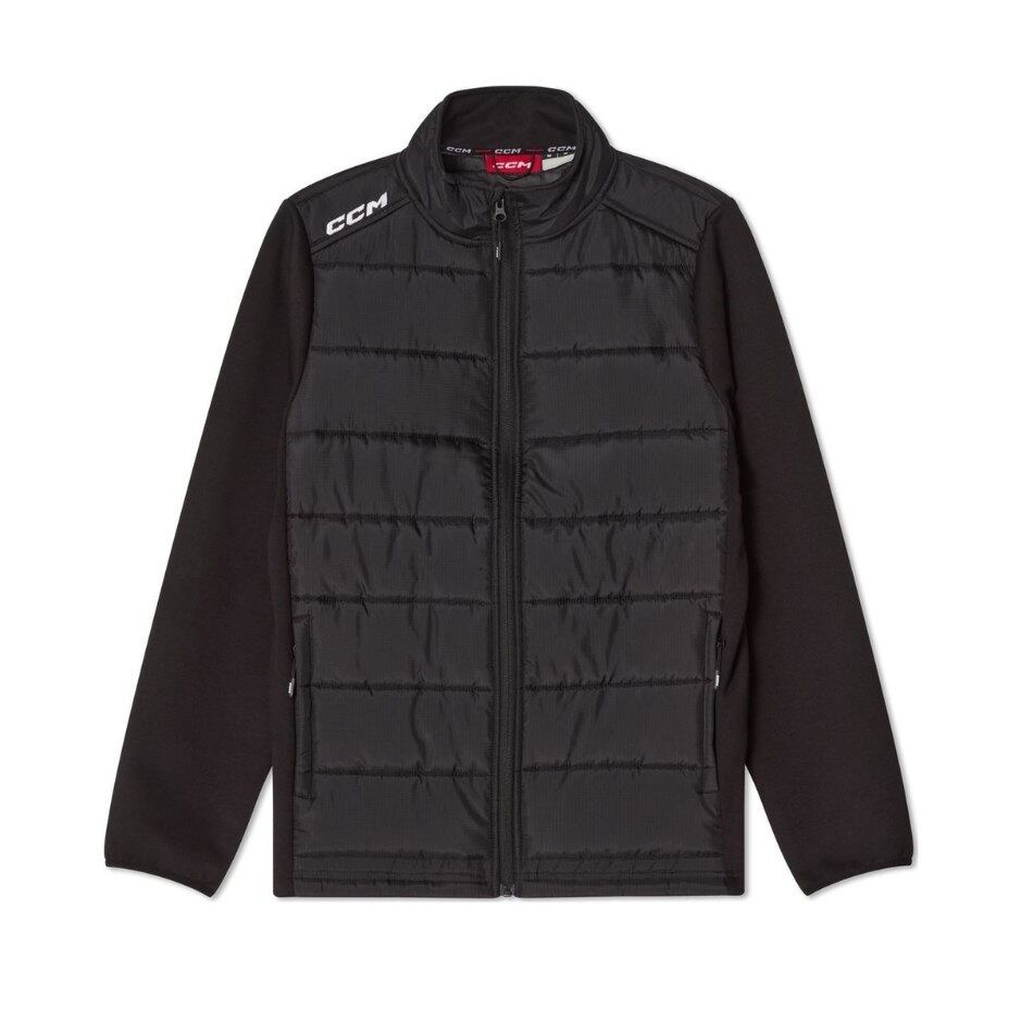 CCM Bunda CCM Team Hybrid Quilted Jacket YTH, Dětská, XS, černá