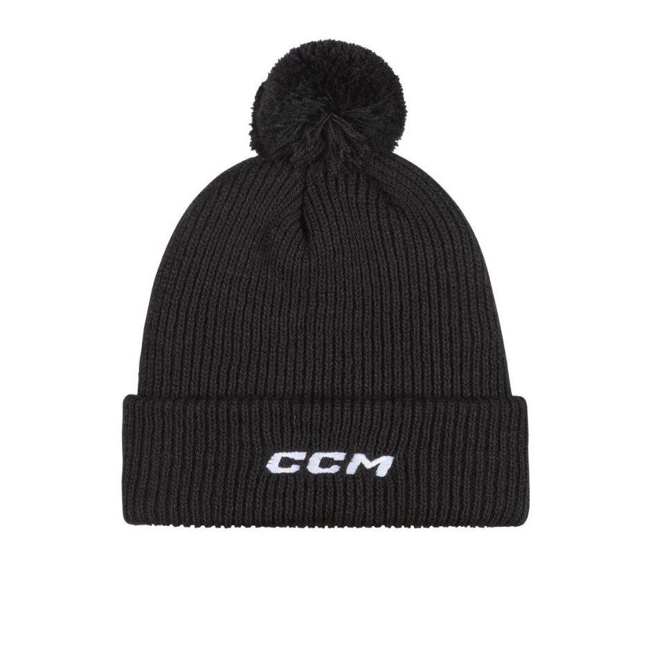 CCM Čepice CCM Team Pom Knit Polar Fleece SR, Senior, černá