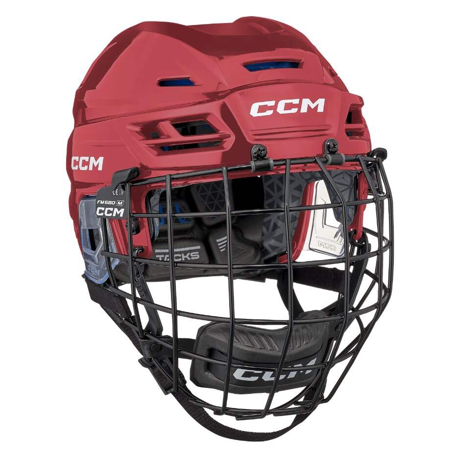 CCM Hokejová helma CCM Tacks 310 S26 JR combo, Junior, 52-57 cm, červená