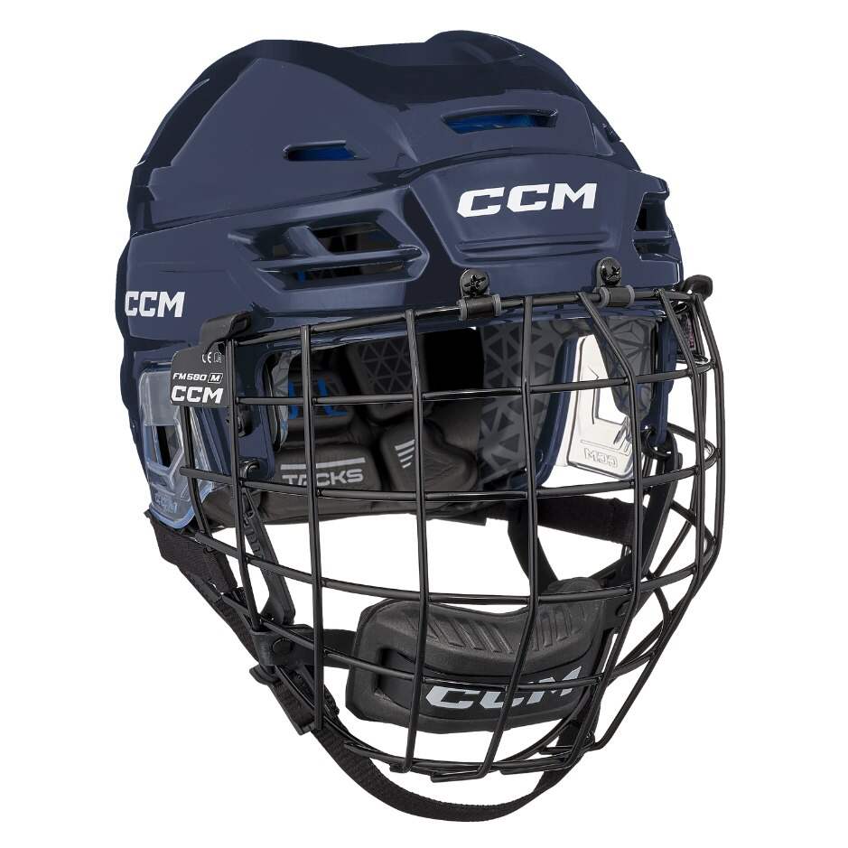 CCM Hokejová helma CCM Tacks 310 S26 SR combo, Senior, 52-57 cm, tmavě modrá, S