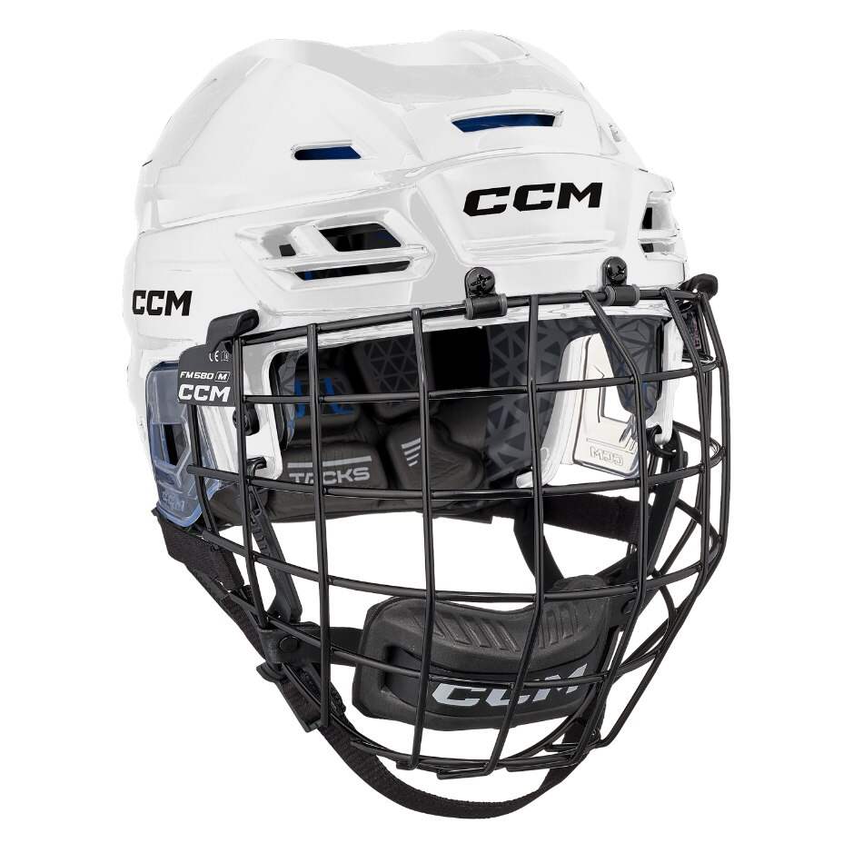 CCM Hokejová helma CCM Tacks 310 S26 SR combo, Senior, 52-57 cm, bílá, S