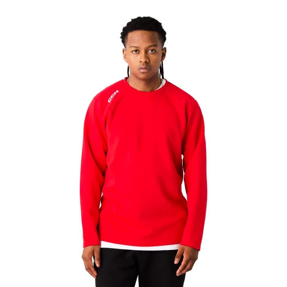 CCM Mikina CCM Team Locker Room Crew Neck SR, Senior, XXL, červená
