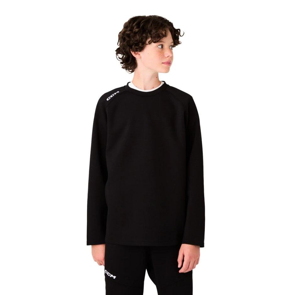 CCM Mikina CCM Team Locker Room Crew Neck YTH, Dětská, L, černá